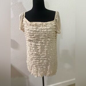 Frilly Women’s Top‎ Cream color Size XL